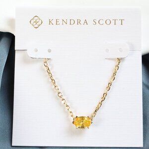 💕 Kendra Scott Cailin Golden Yellow Crystal Necklace Gold